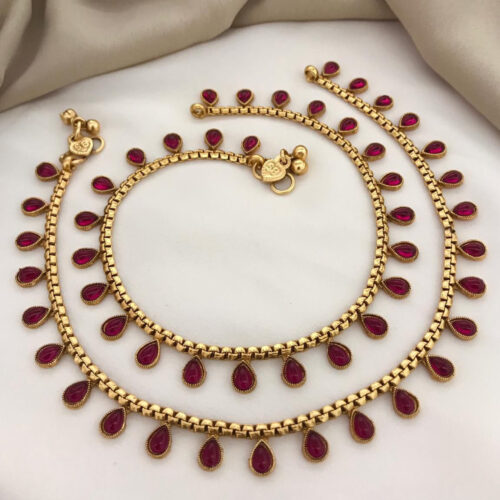 Ruby Stone Anklets