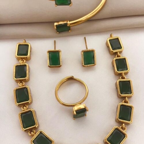 Green Emerald Sufi Necklace Set