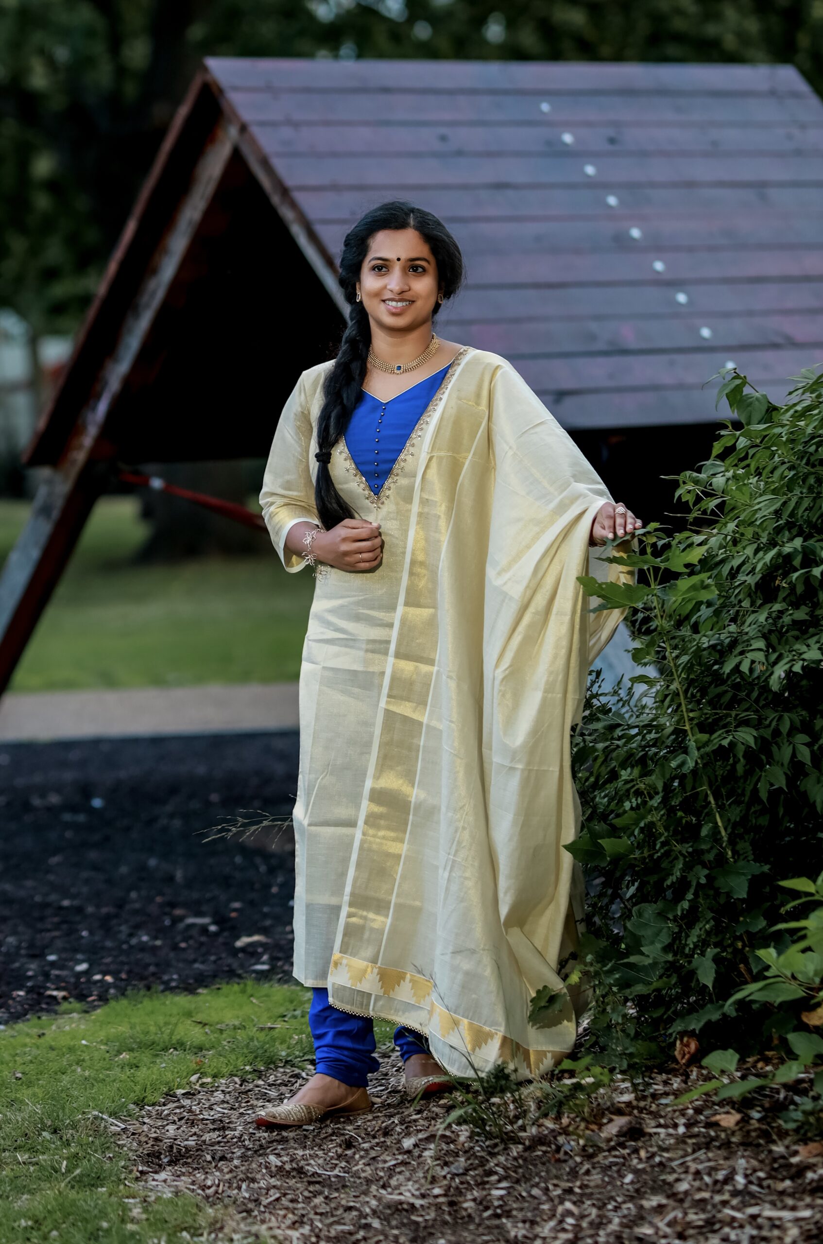 Golden Tissue Salwar Set