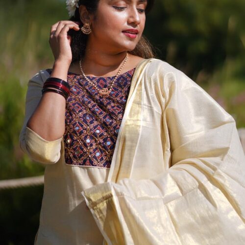 Golden Tissue Salwar Set