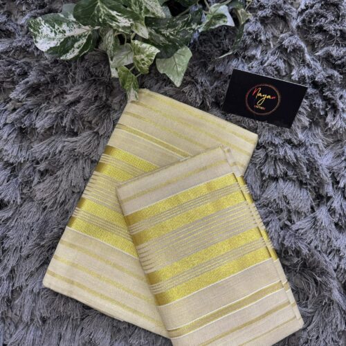 Stripe Golden Tissue Set Mundu
