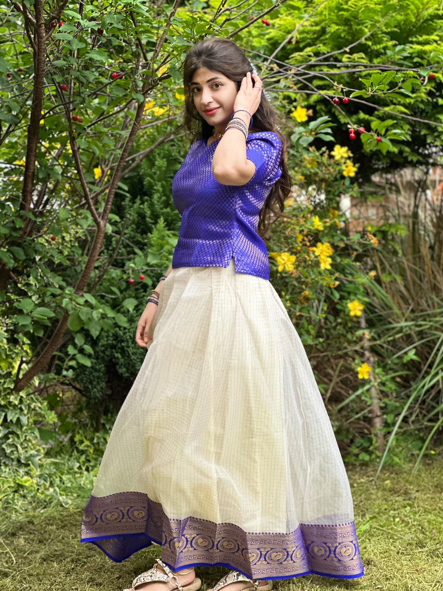 Pattupavada Blue