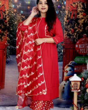 Christmas Red - Kurthi Set