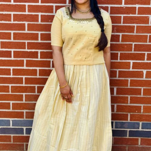 Golden Tissue Silk Pattu Pavada