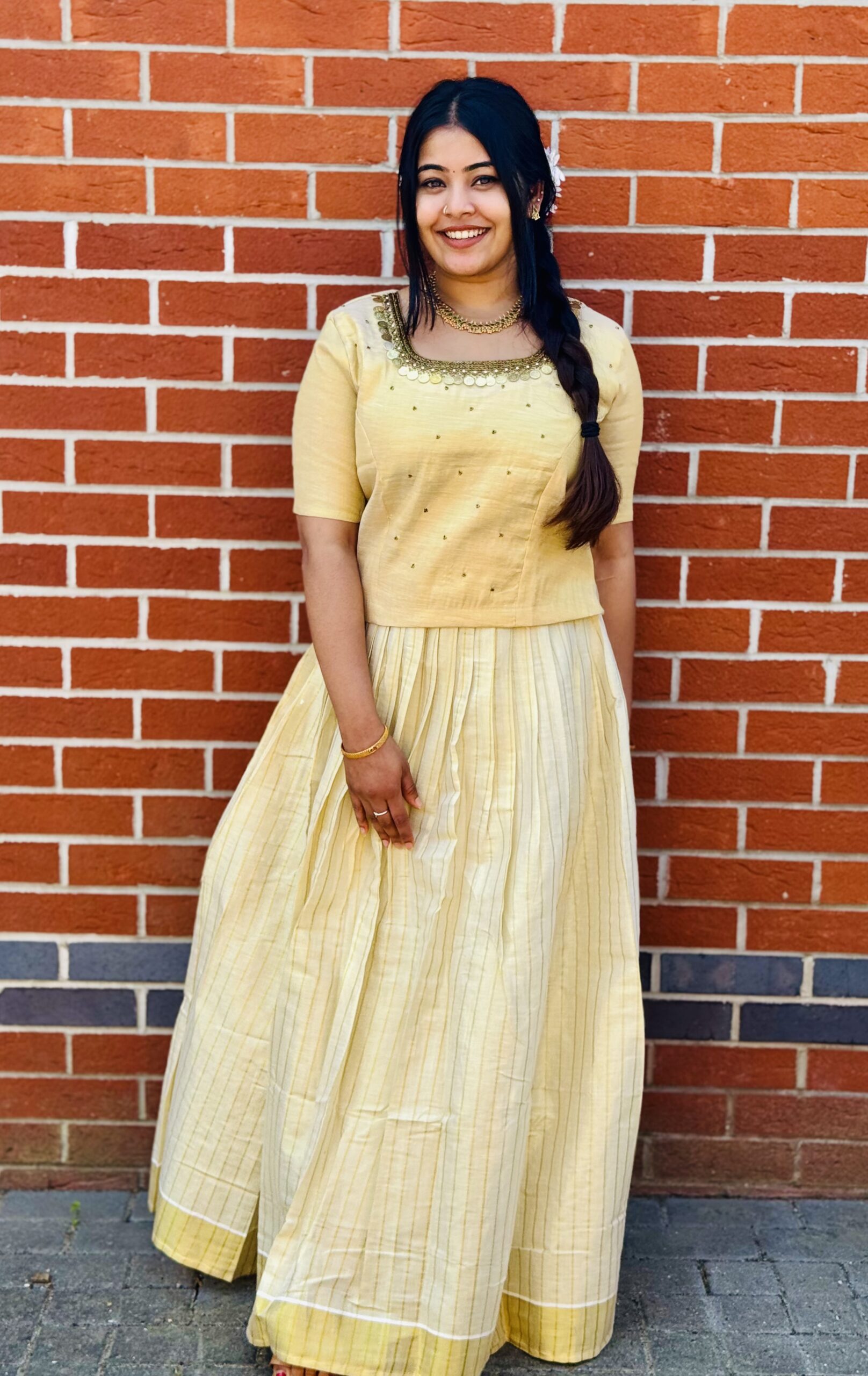 Golden Tissue Silk Pattu Pavada