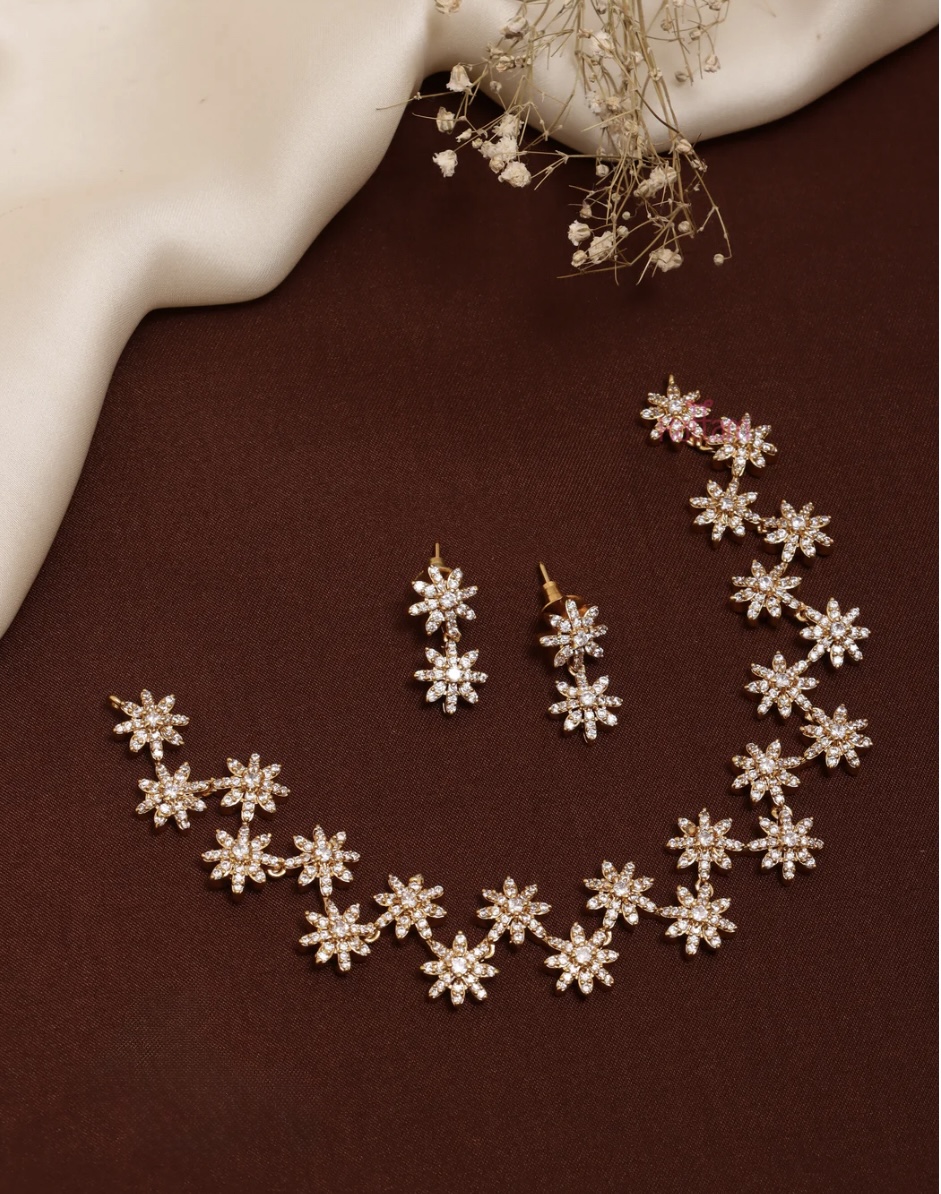 AD Nakshatra Rose Gold Choker/Necklace