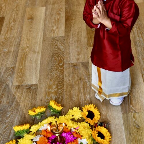 Kids Kurtha & Mundu  - Maroon