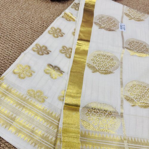 Cotton floral Weave Set Saree