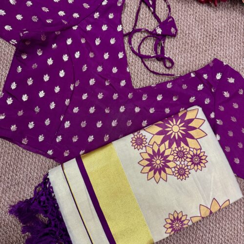 Bloom In Beauty: Floral Tissue Saree With Blouse
