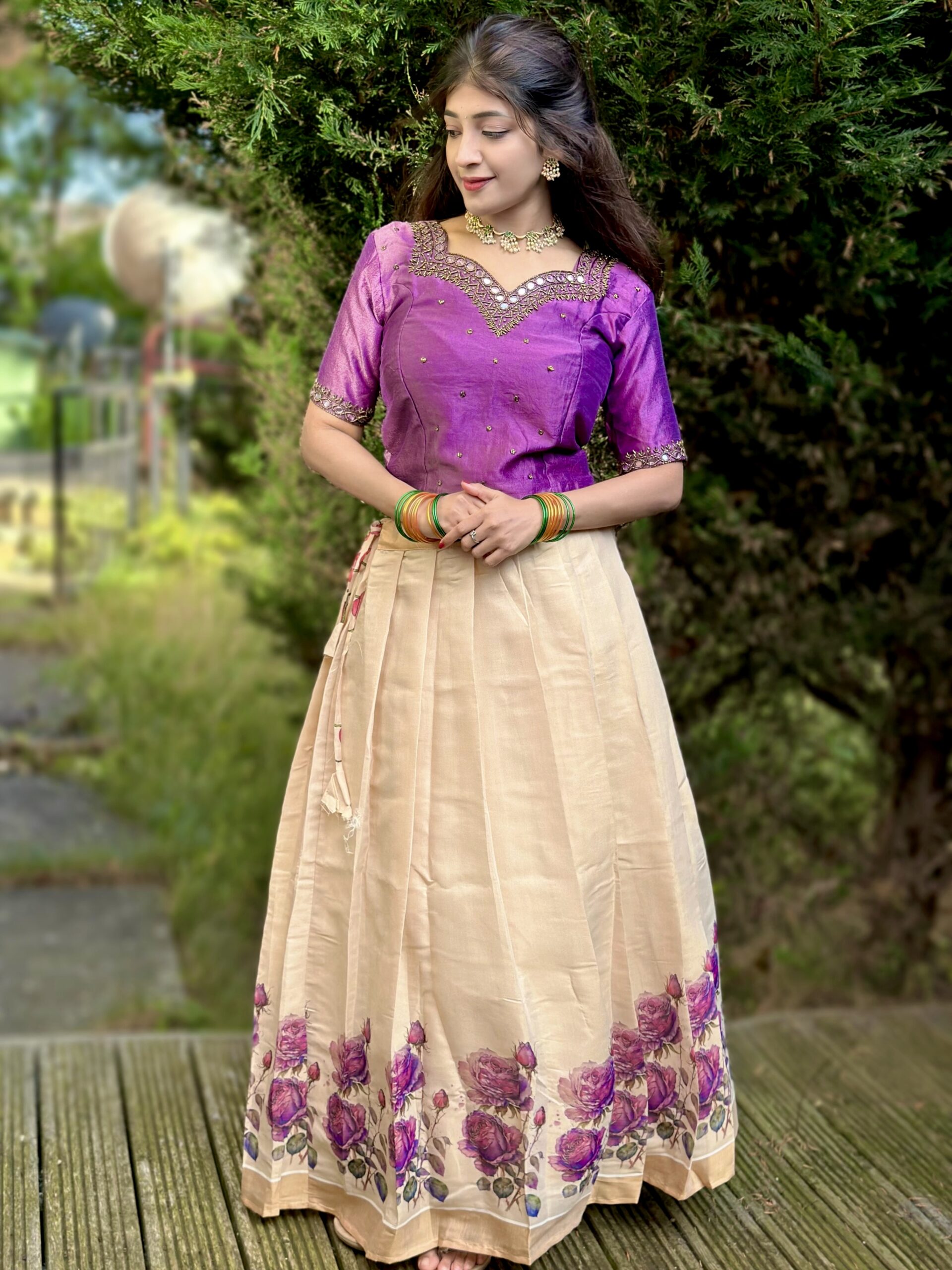 Handcrafted Pattu Pavada -