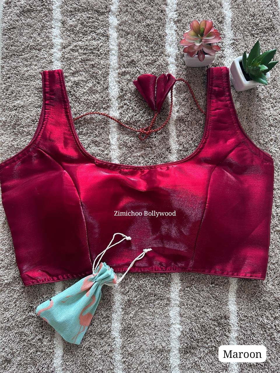 Sleeveless Zimmy Choo Silk Blouse - Maroon