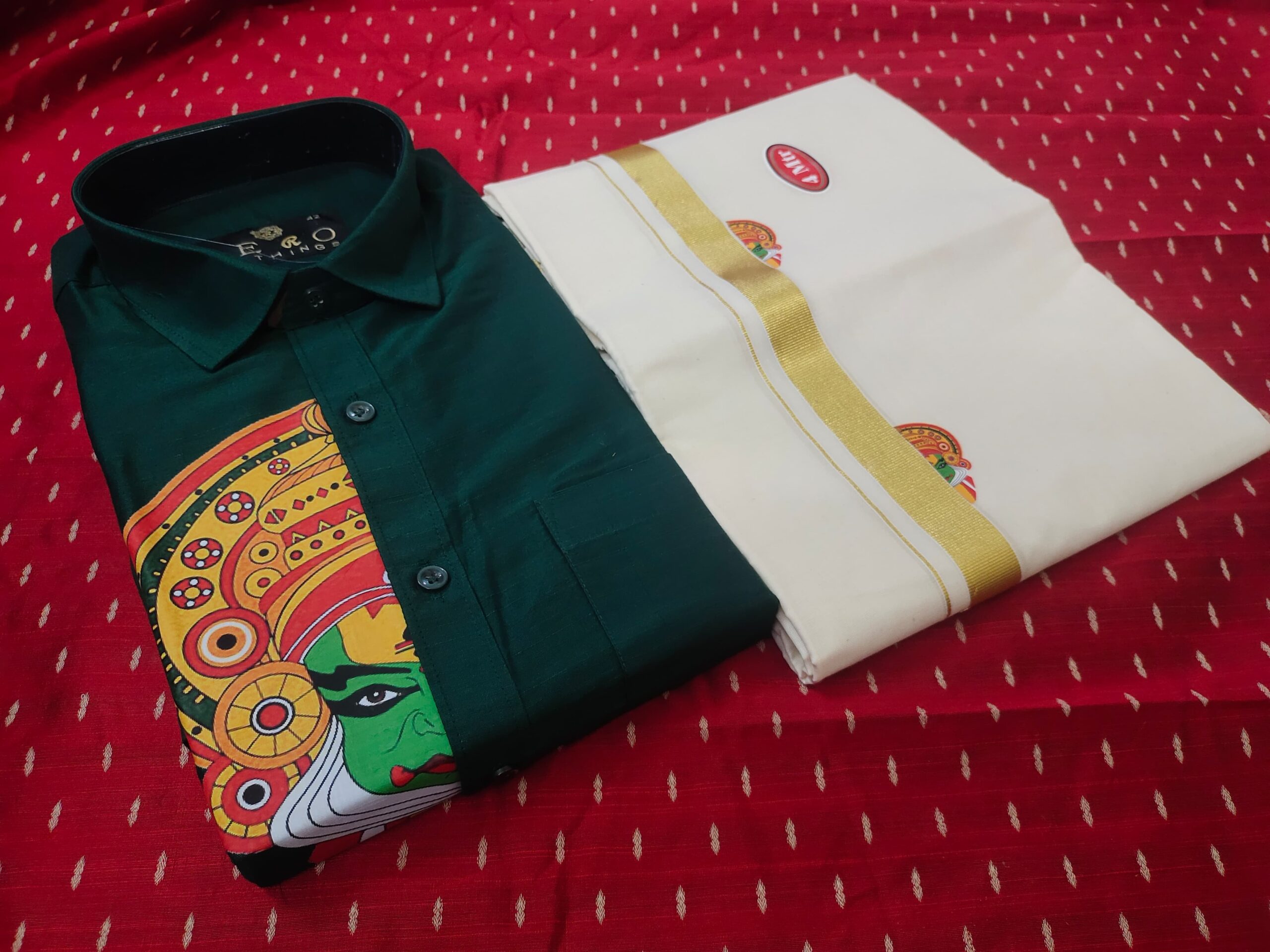 Kathakali Theme Shirt & Mundu