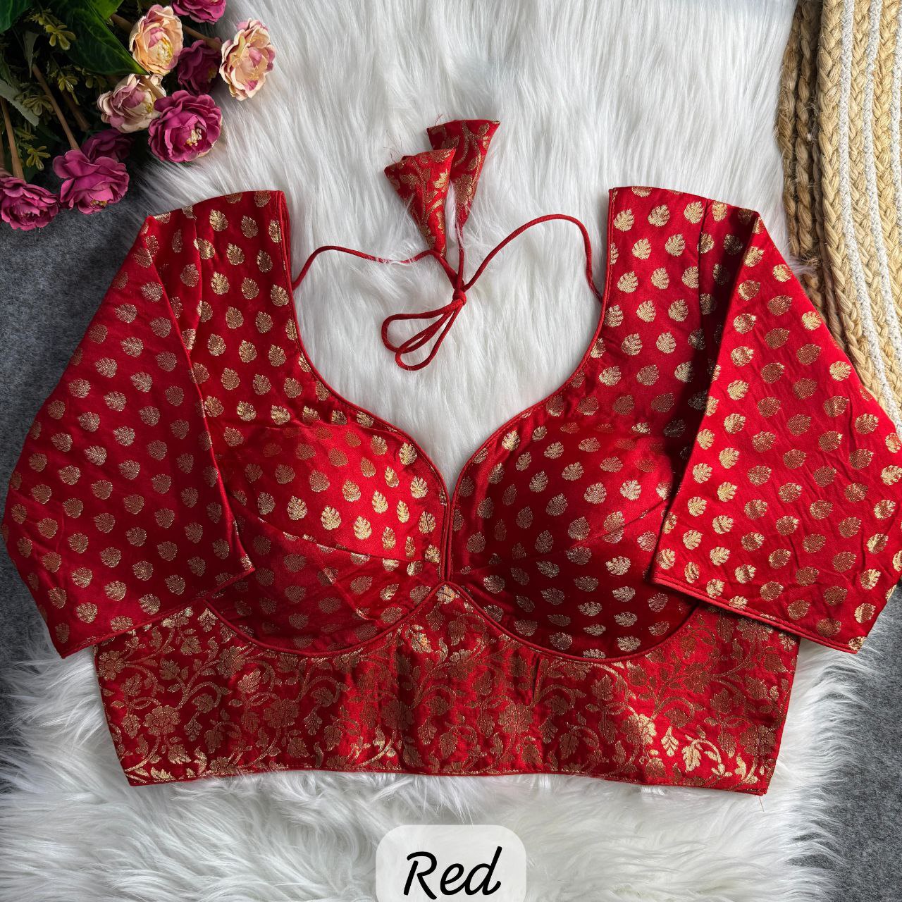 Brocade Blouse - Red