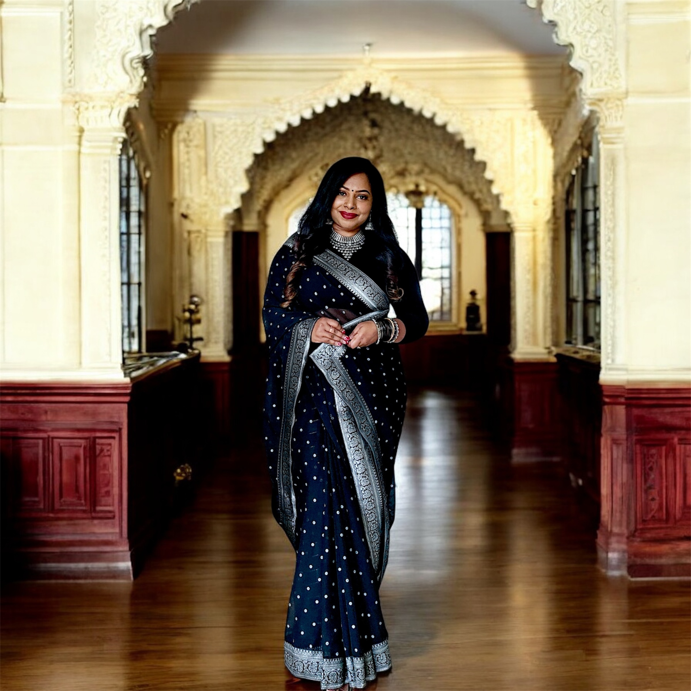 Black Georgette Saree