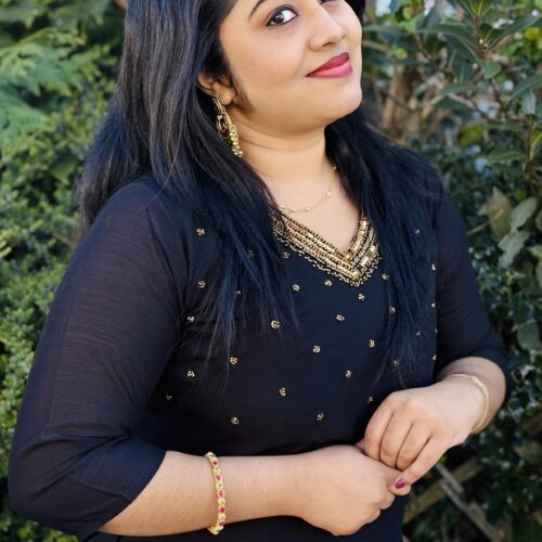 Designer Handwork  A-Line Kurthi  - Black