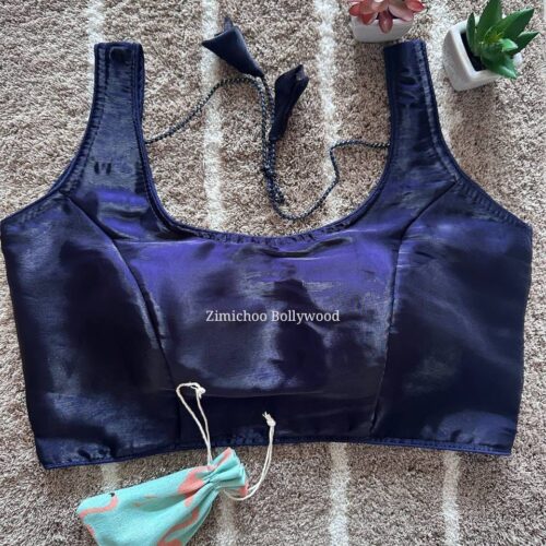 Sleeveless Zimmy Choo Silk Blouse - Navy Blue