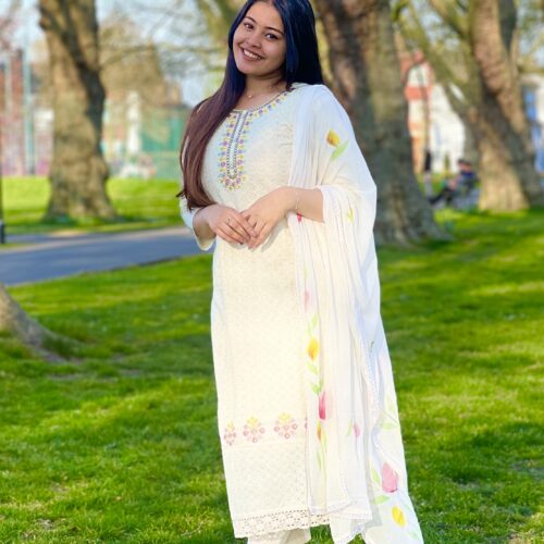 Off White Hakoba Embroidered Salwar Set