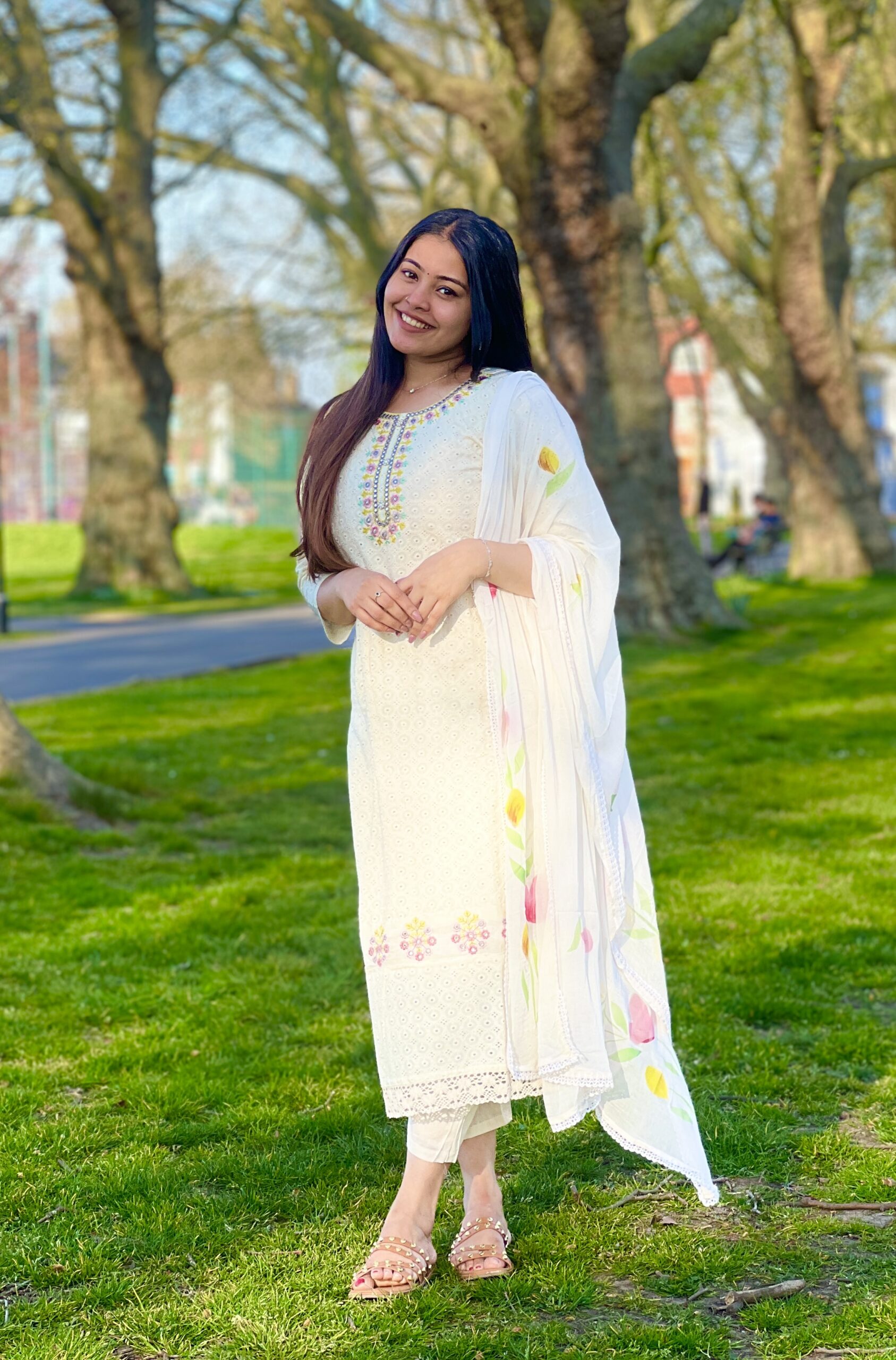 Off White Hakoba Embroidered Salwar Set