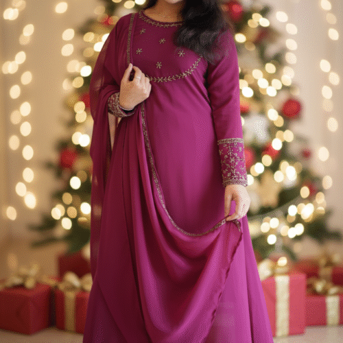 Handworked Salwar Set - Purple