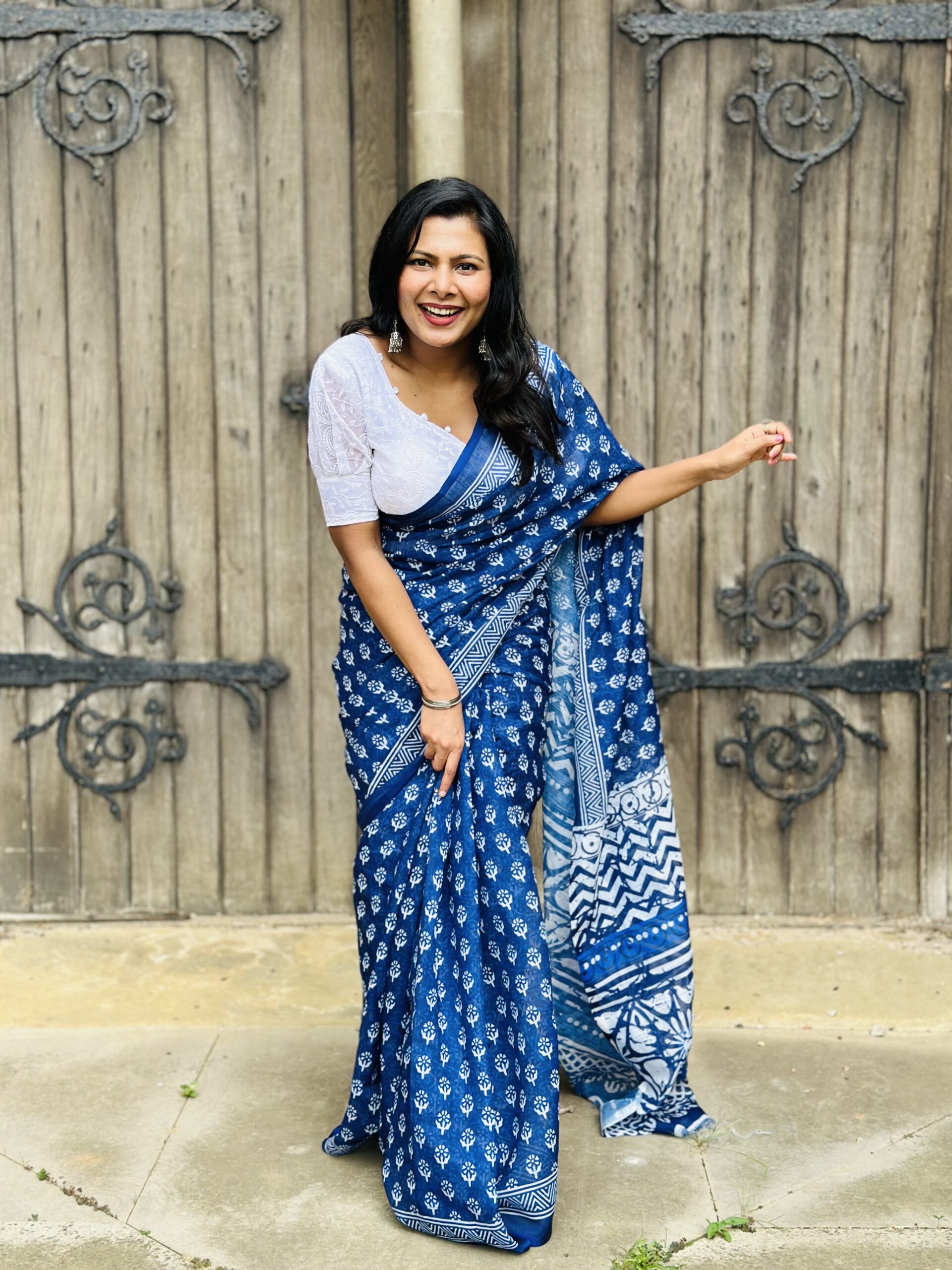 Indigo Cotton Saree
