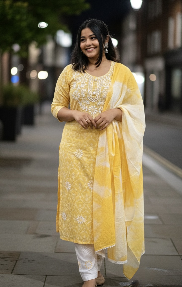 Yellow Chikankari Salwar Set