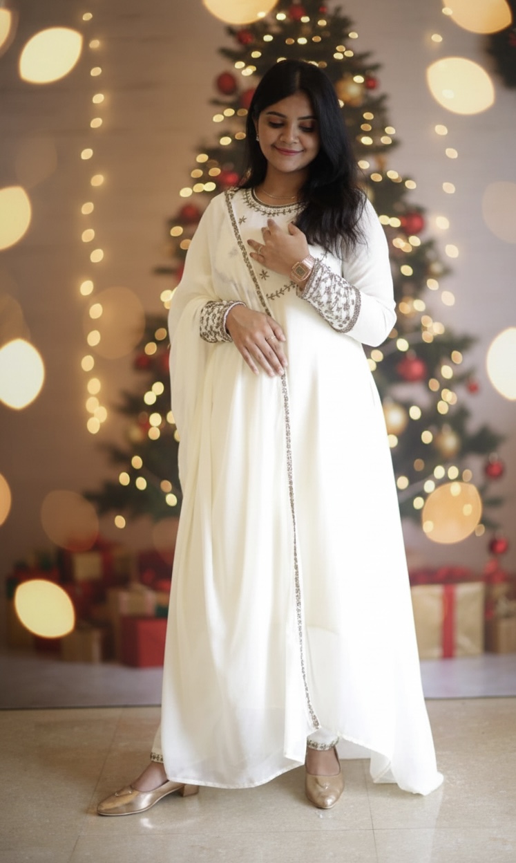 Handworked Salwar Set - Off White