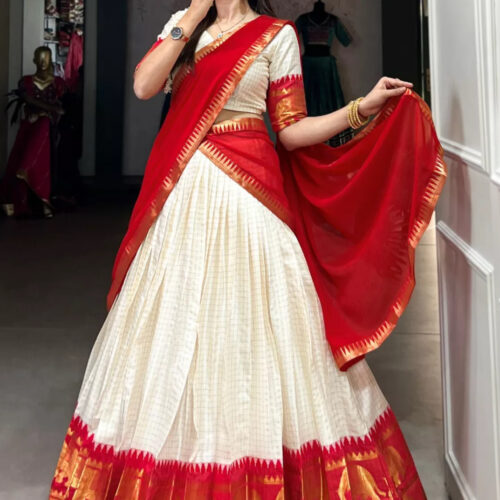 Silk Dhavani - Red
