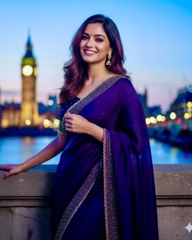 Midnight Elrgance - Purple Designer Saree
