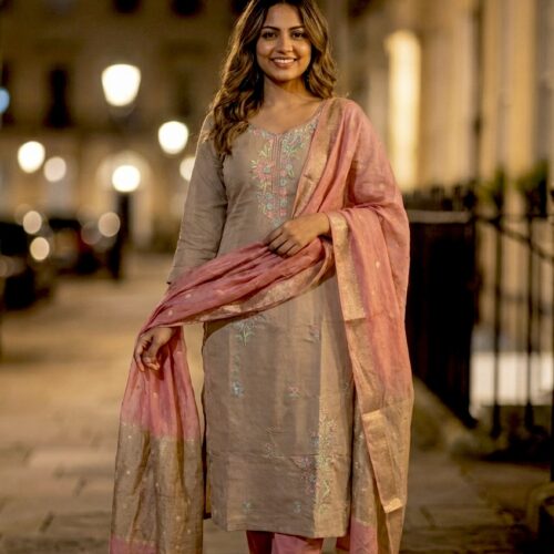 Pastel Floral Embroidery Salwar Set