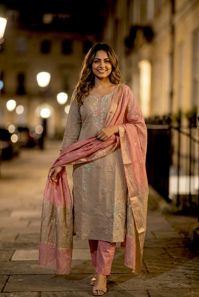 Pastel Floral Embroidery Salwar Set