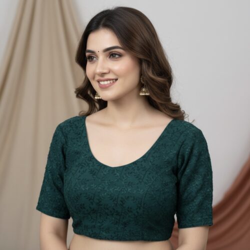 Stretchable Blouse - Bottle Green