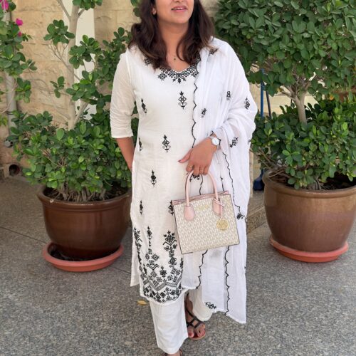 Mul Cotton Embroidery Work Salwar Set