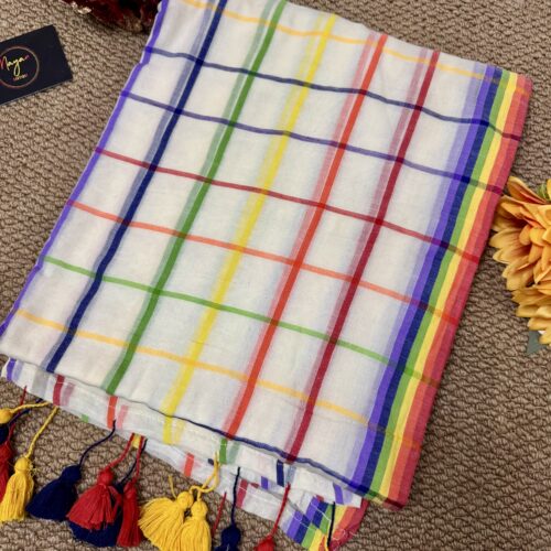 MulMul Cotton Saree - Multicolour