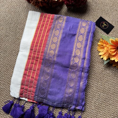 MulMul Cotton Saree - Kanchi Border