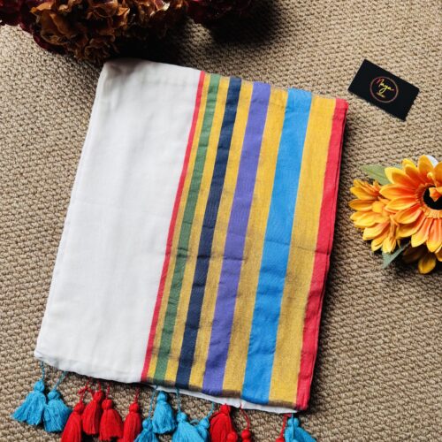 MulMul Cotton Saree - Mamata Inspired