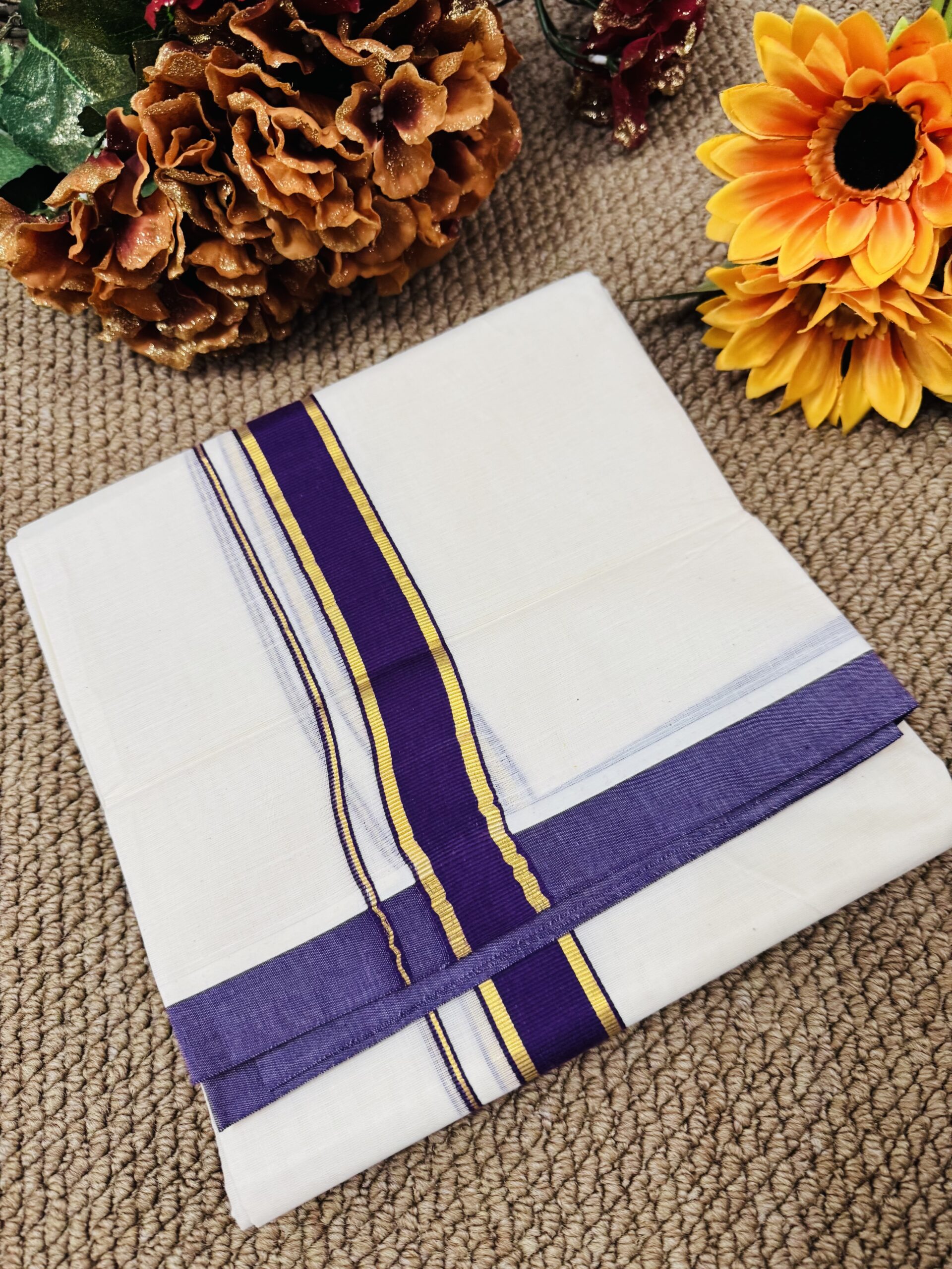 Cotton Mundu - Purple (Copy)