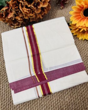 Cotton Mundu - Maroon