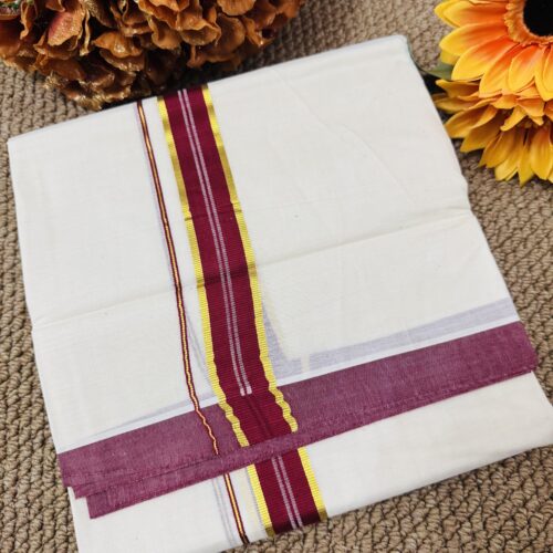 Cotton Mundu - Maroon