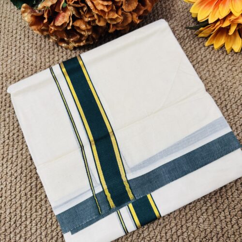 Cotton Mundu - Bottle Green