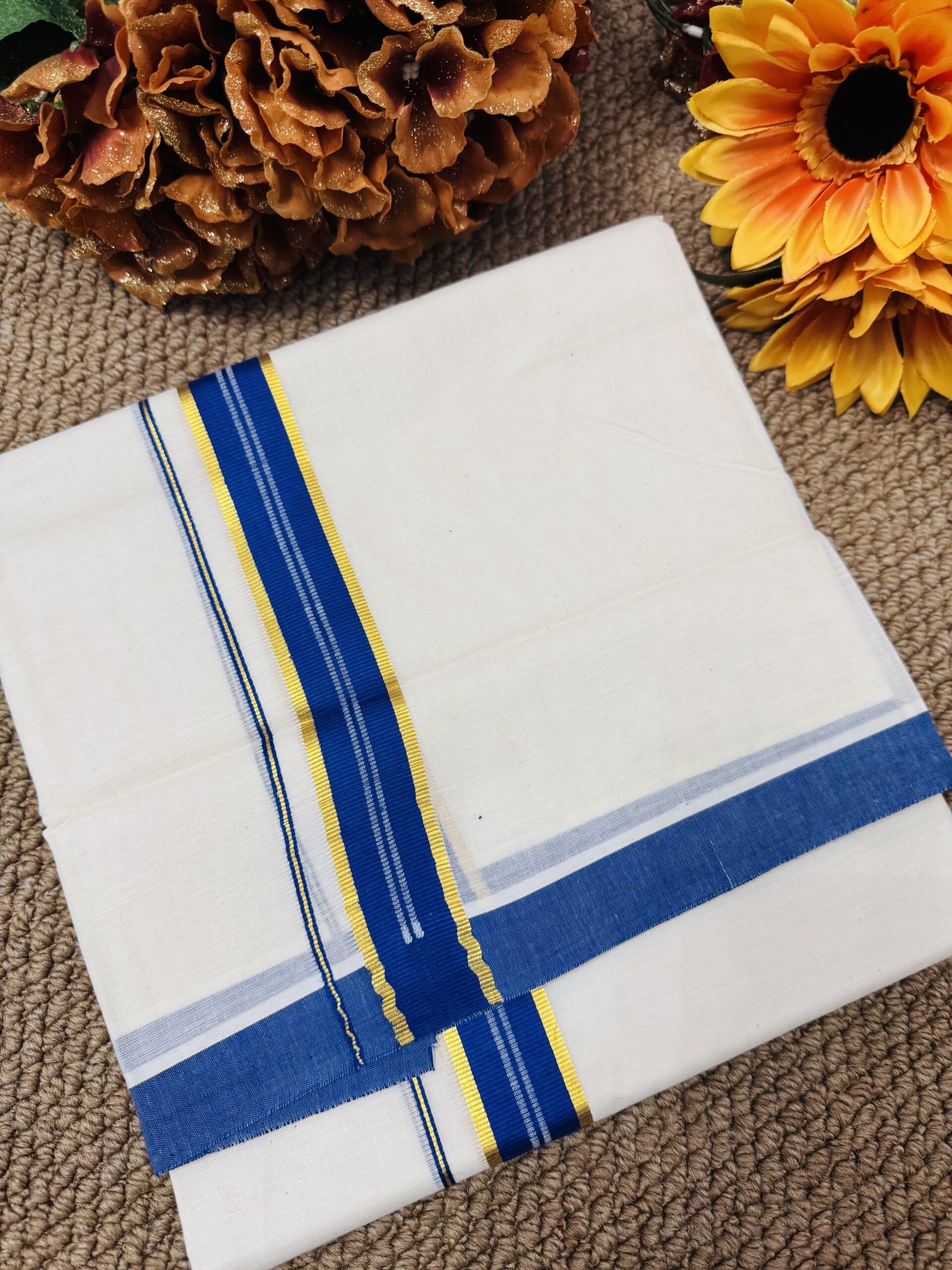 Cotton Mundu - Blue