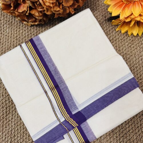 Cotton Mundu - Purple