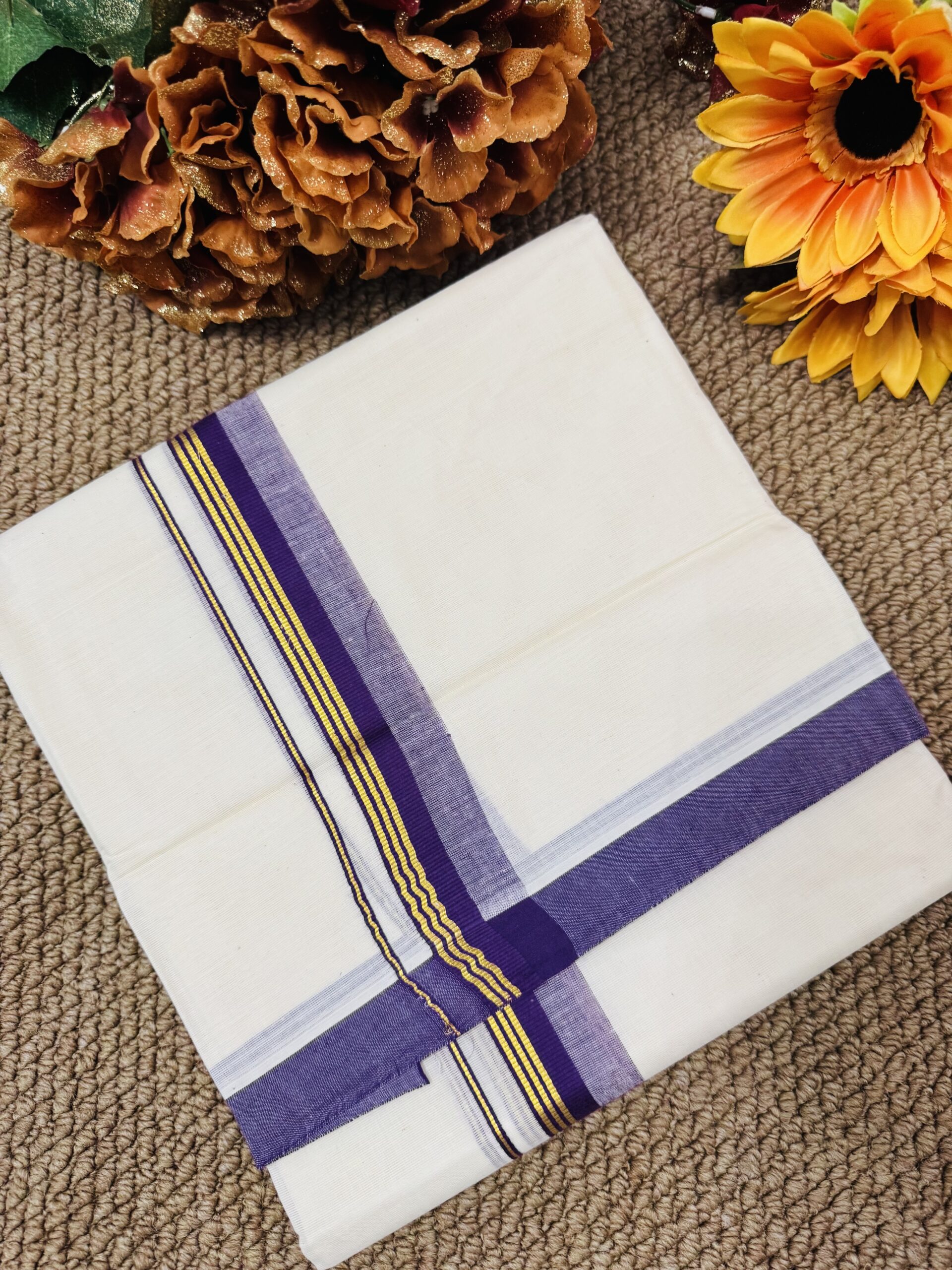 Cotton Mundu - Purple