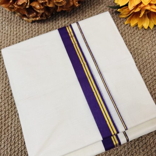 Cotton Mundu - Purple