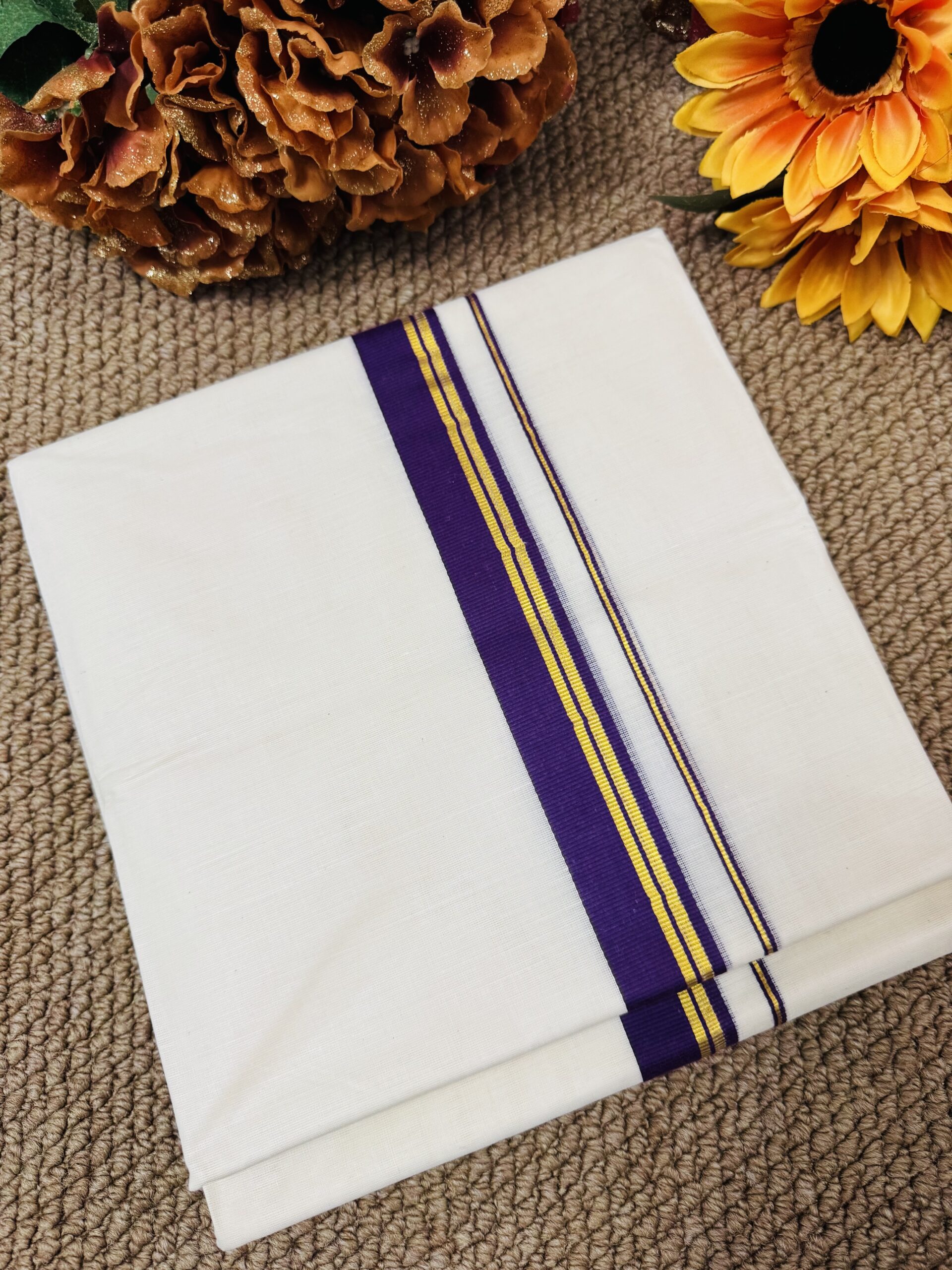 Cotton Mundu - Purple