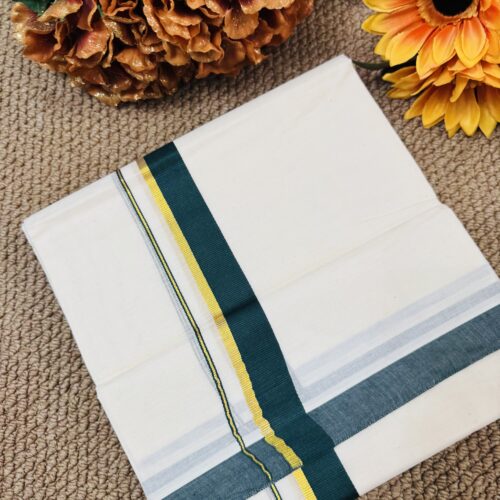 Cotton Mundu - Bottle Green