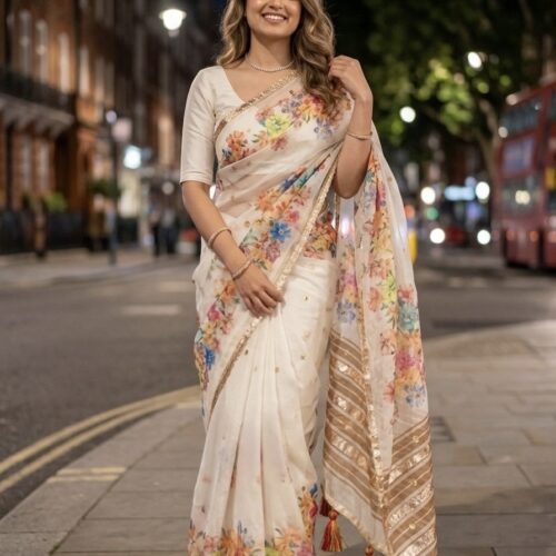 Floral Organza Saree