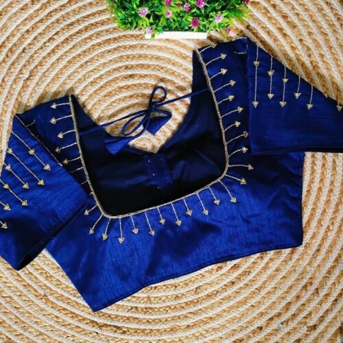 Handworked Blouse - Dark Navy Blue