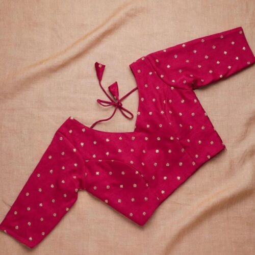 Sequins Butti Embroidery Blouse - Pink