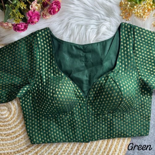 Brocade Blouse - Bottle Green