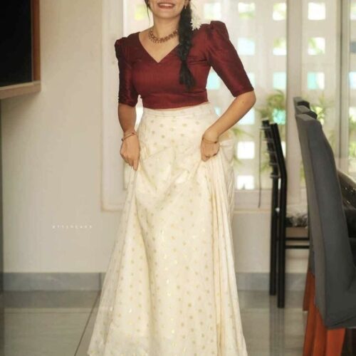 Cotton Lurex Pattupavada Set